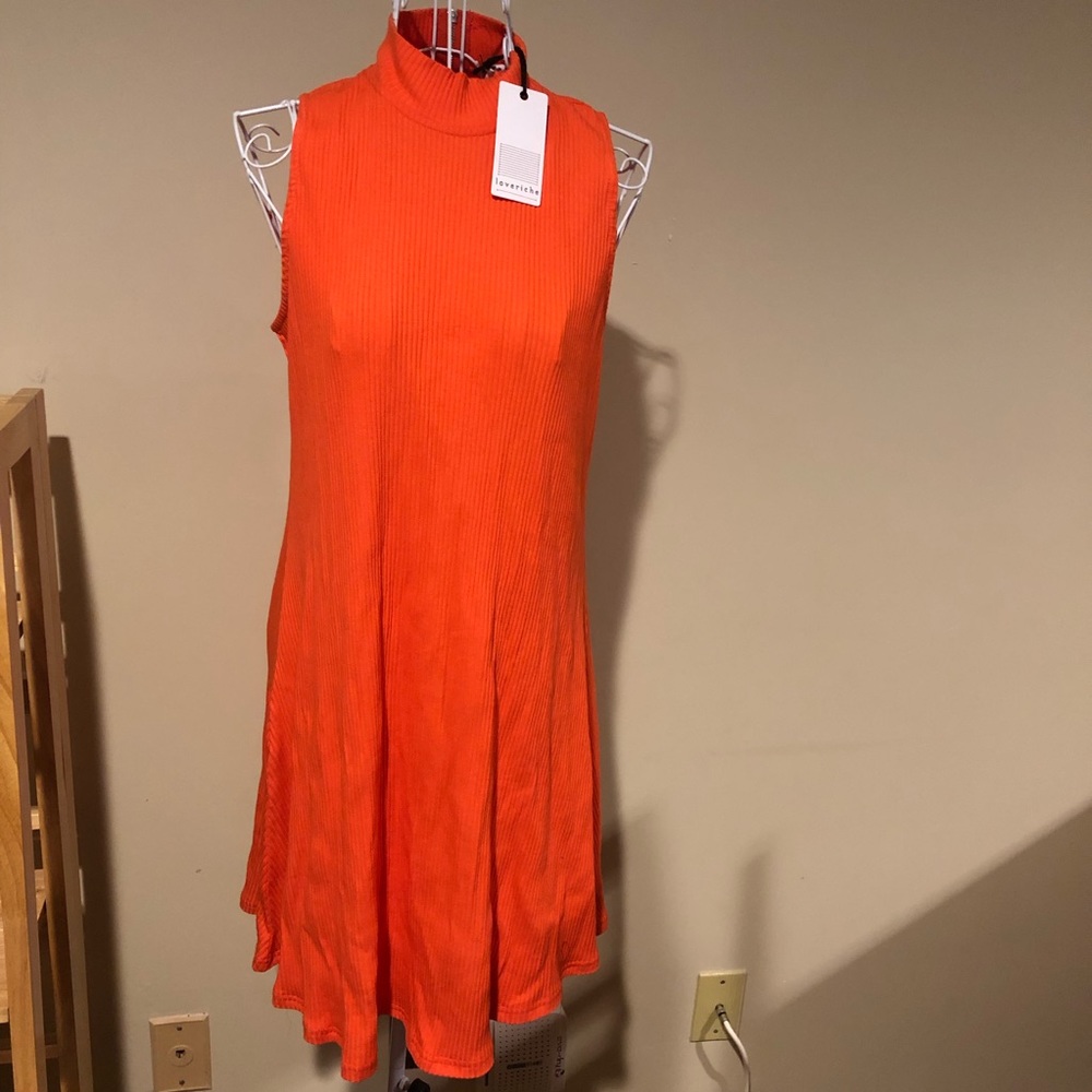 NWT Loveriche trapeze orange dress L